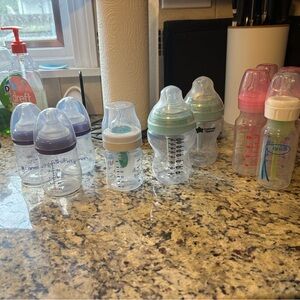 Assorted Baby Bottles - Multi-Brand Pack in Purple, Blue, Green and Pink